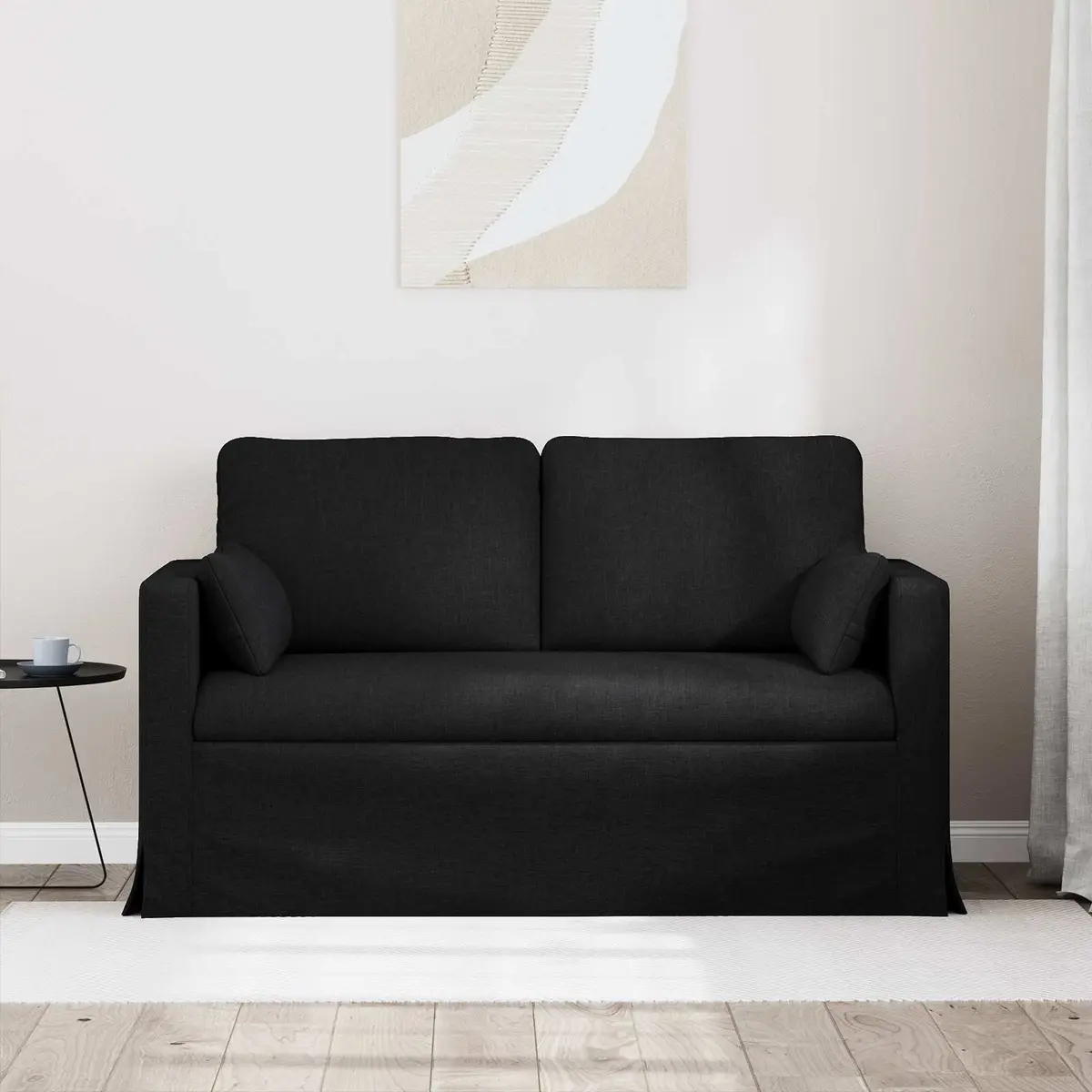 Black Fabric Sofa 139x78x80cm Modular Lounge Seating Living Room Furniture