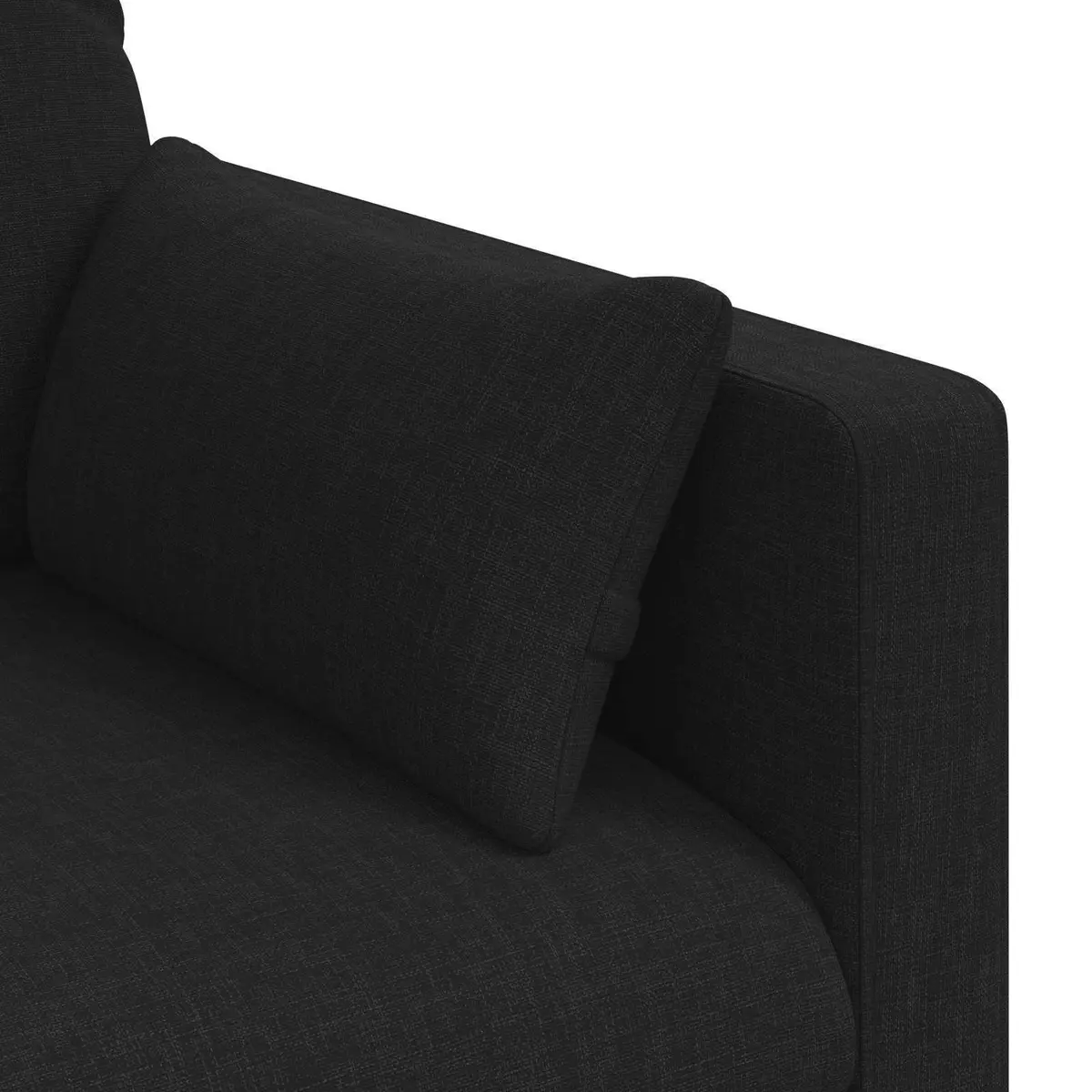 Black Fabric Sofa 139x78x80cm Modular Lounge Seating Living Room Furniture