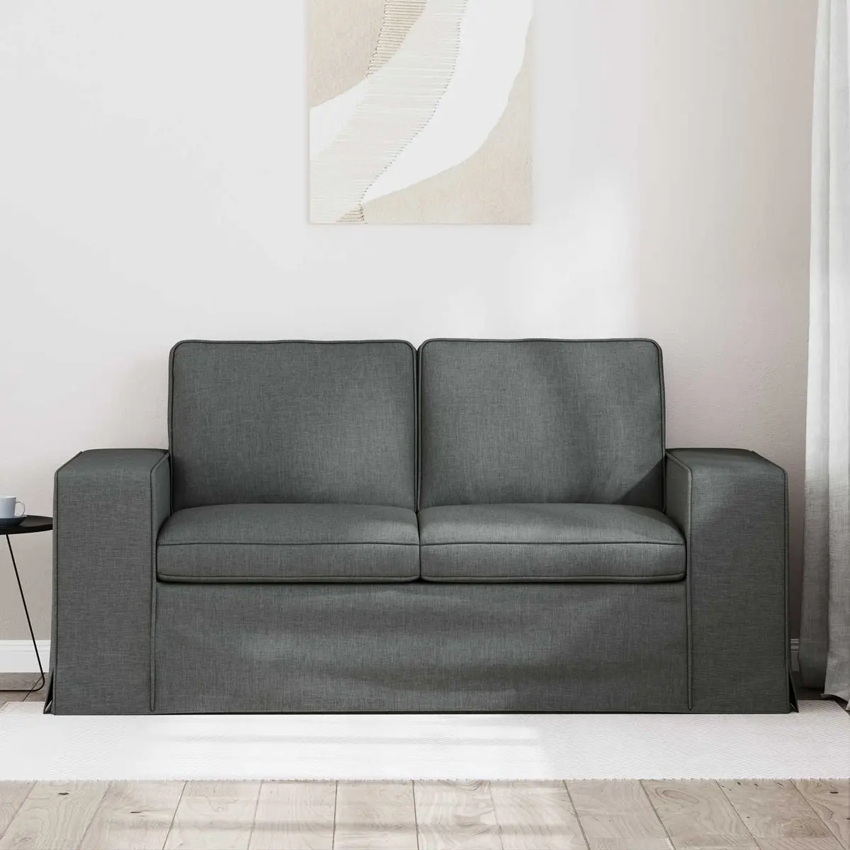 Modular Sofa Metal Grey 162x80x82cm Engineered Wood Breathable Fabric