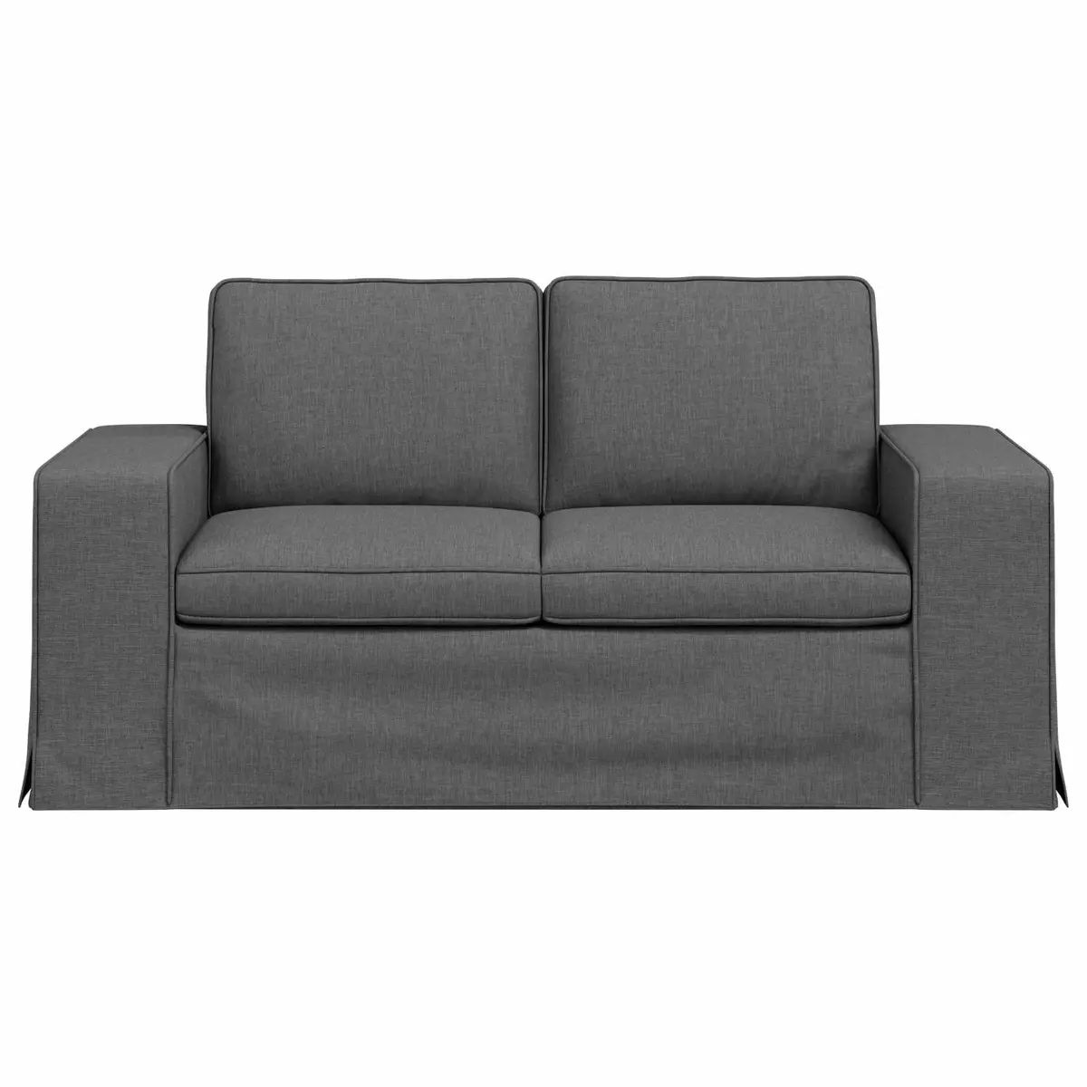 Modular Sofa Metal Grey 162x80x82cm Engineered Wood Breathable Fabric
