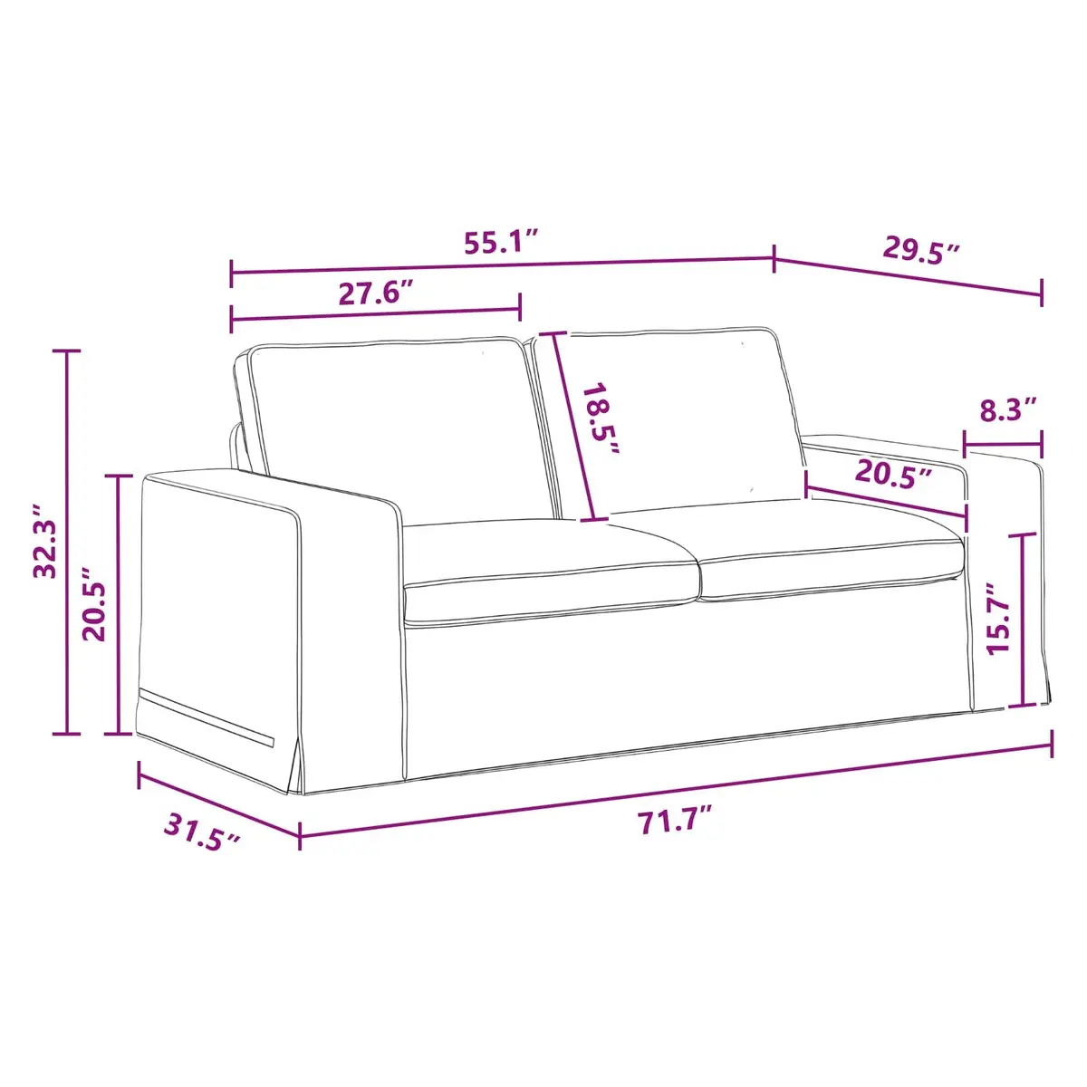 Dark Grey Modular Sofa with Metal Frame