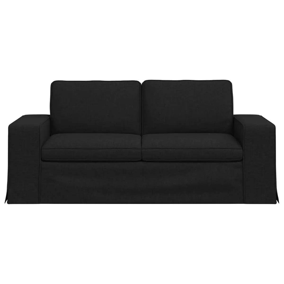 Modular Sofa Fabric Black 182cm Wide Sectional Couch