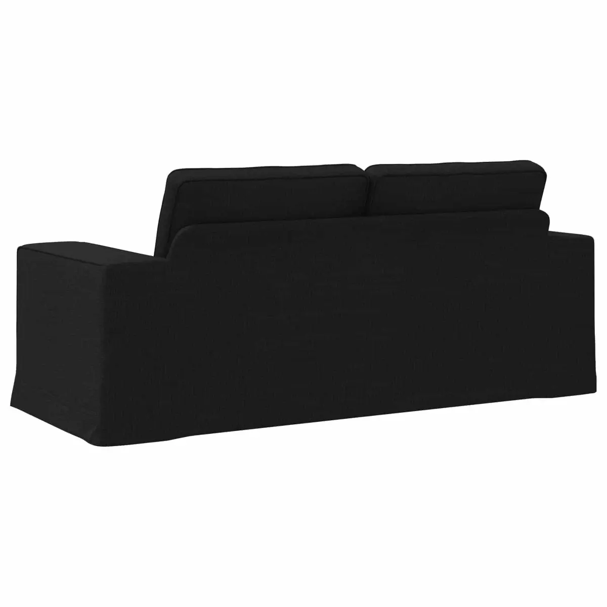 Modular Sofa Fabric Black 182cm Wide Sectional Couch