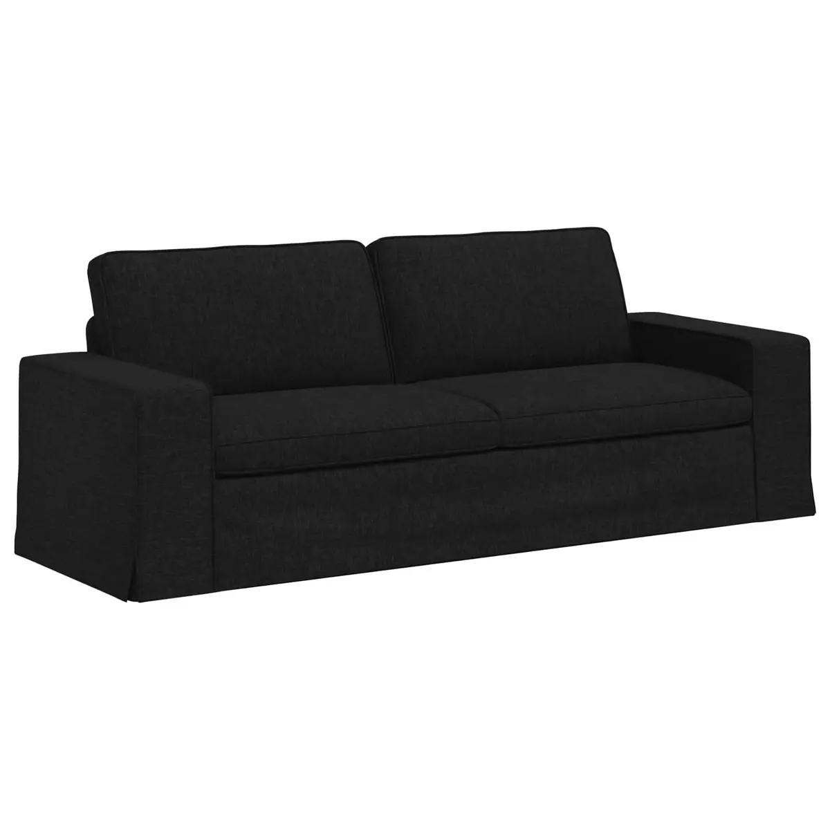 Modular Sofa Metal Engineered Wood 222x80x82cm Black