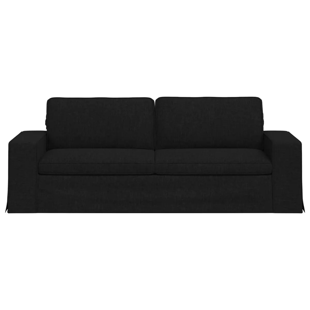 Modular Sofa Metal Engineered Wood 222x80x82cm Black