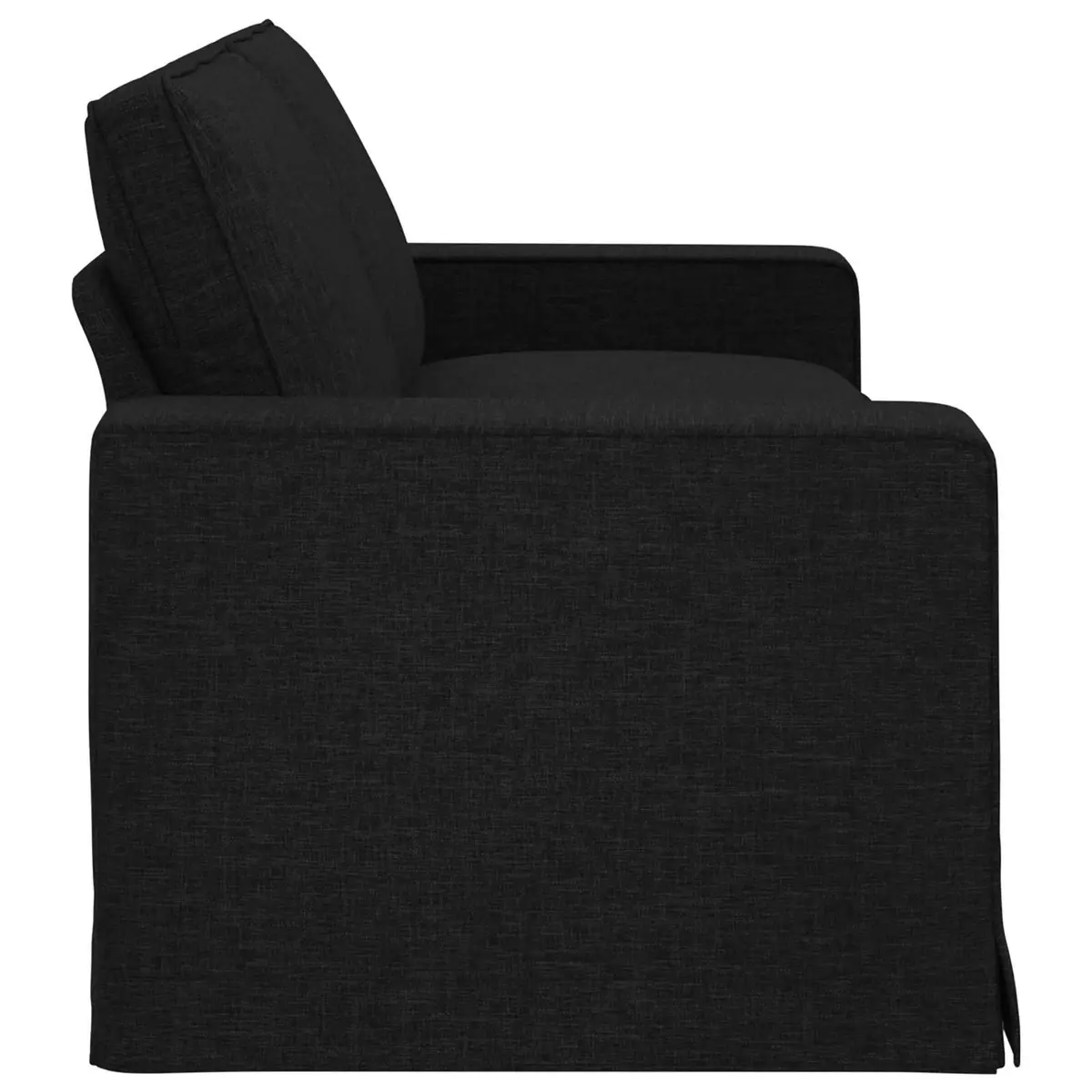 Modular Sofa Metal Engineered Wood 222x80x82cm Black