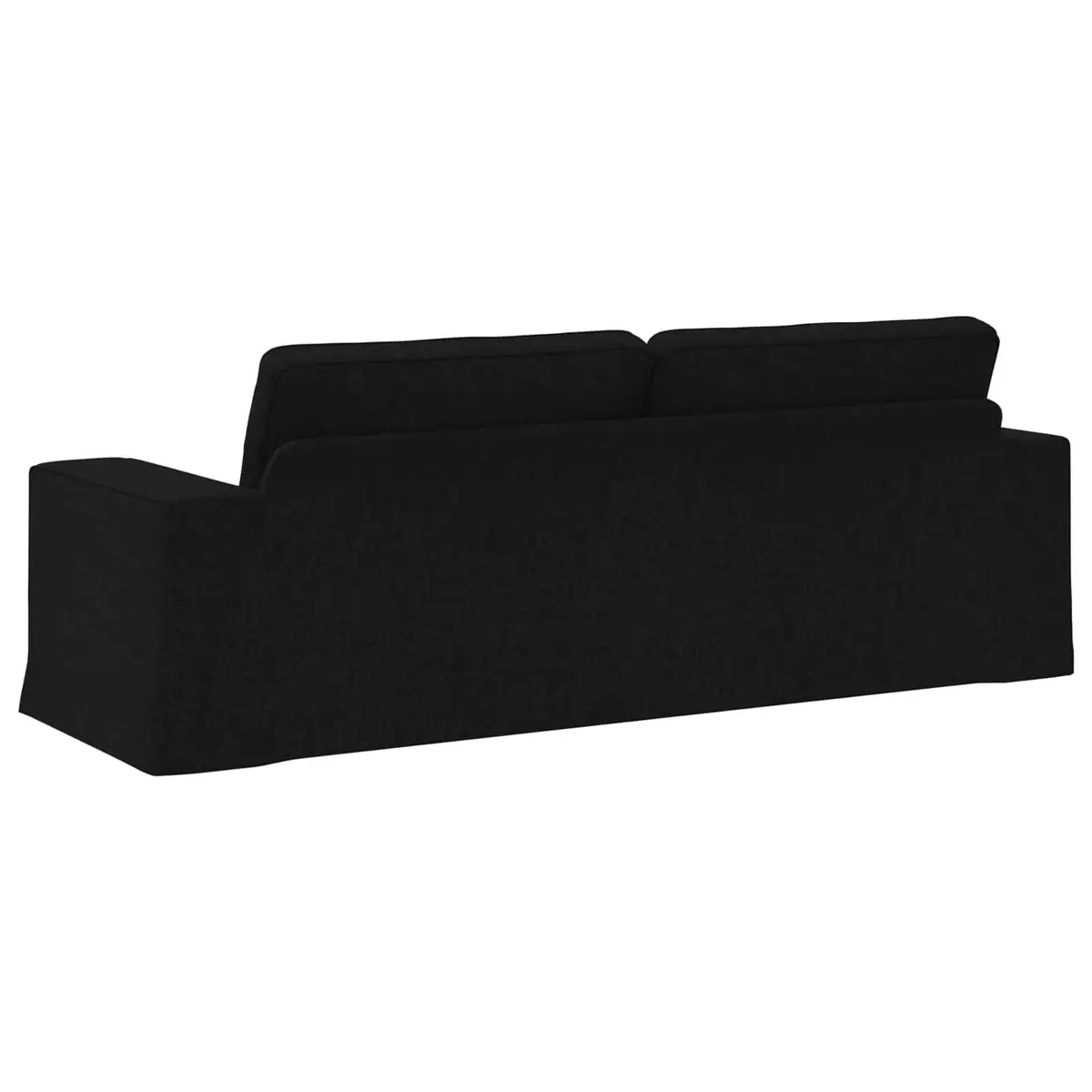 Modular Sofa Metal Engineered Wood 222x80x82cm Black