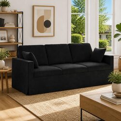 Stylish Black Velvet Sofa for Modern Living Spaces