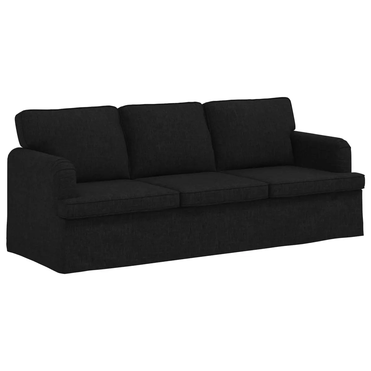 Black Fabric Modular Sofa 201 x 80 x 85 cm