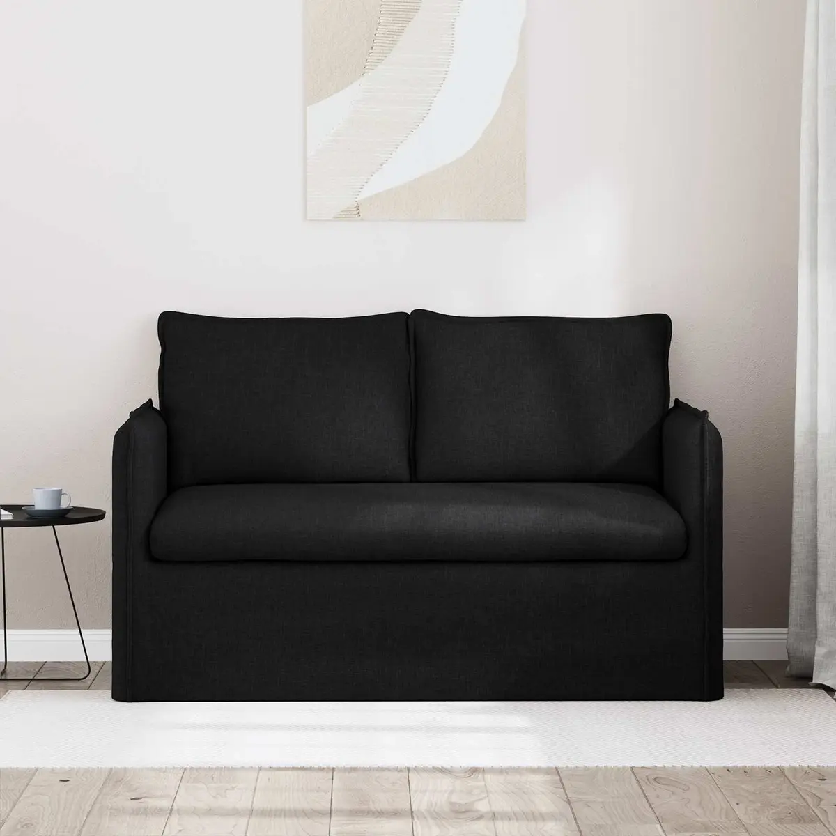 Black Fabric Sofa Modular Sectional Couch