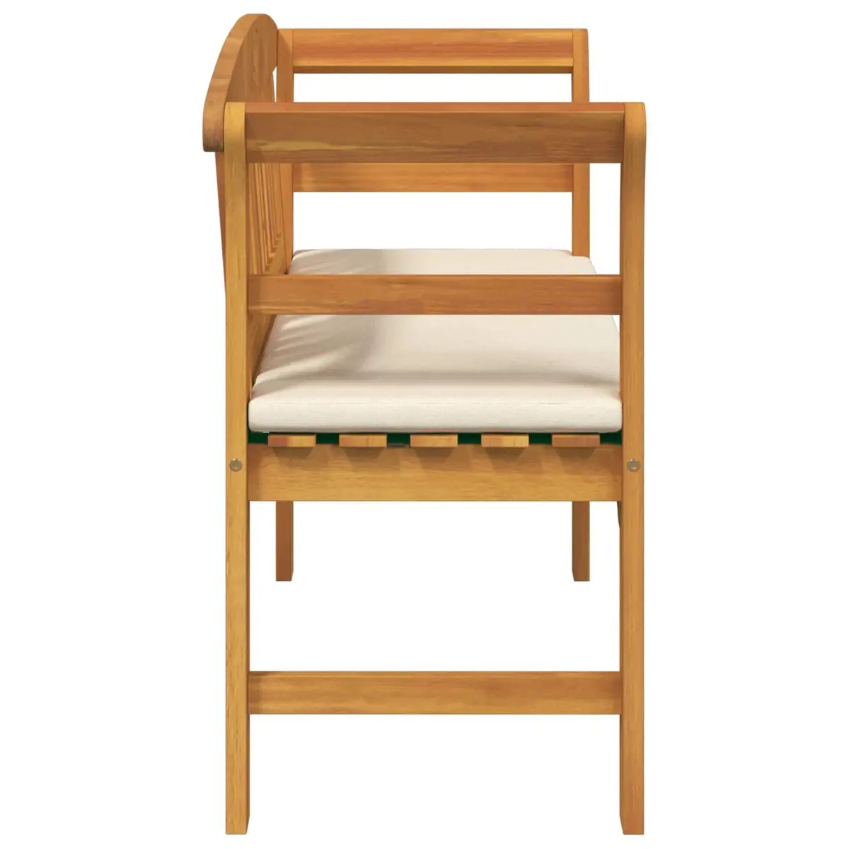 Hand-Carved Outdoor Rose Bench in Solid Acacia Wood