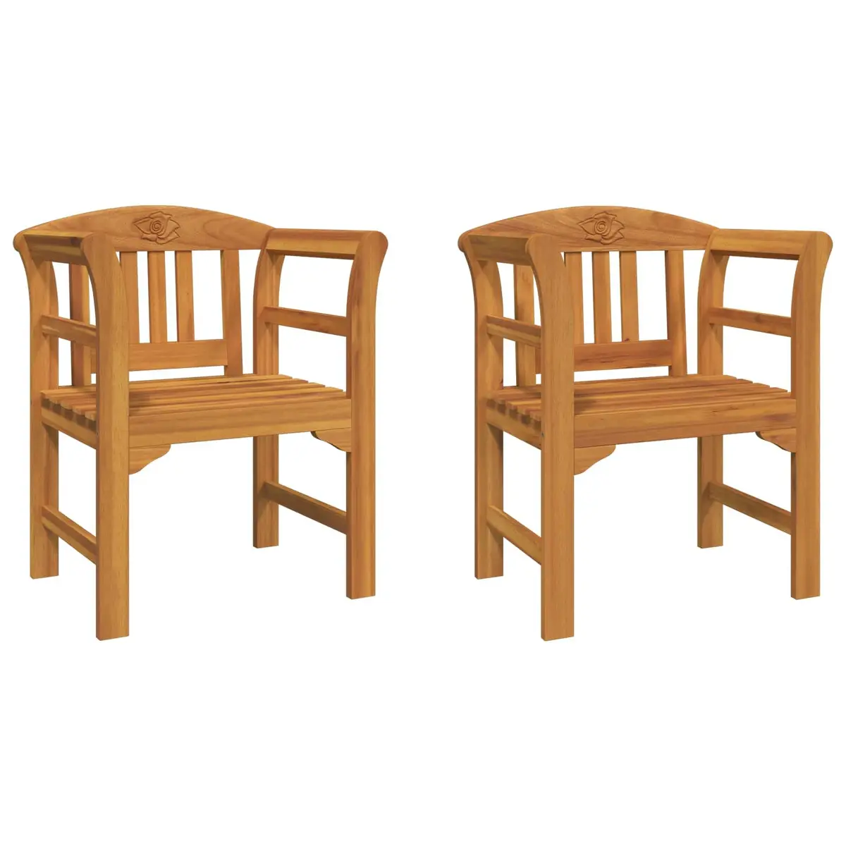 Outdoor Rose Bench Hand-Carved Garden Seating Solid Wood Patio Furniture