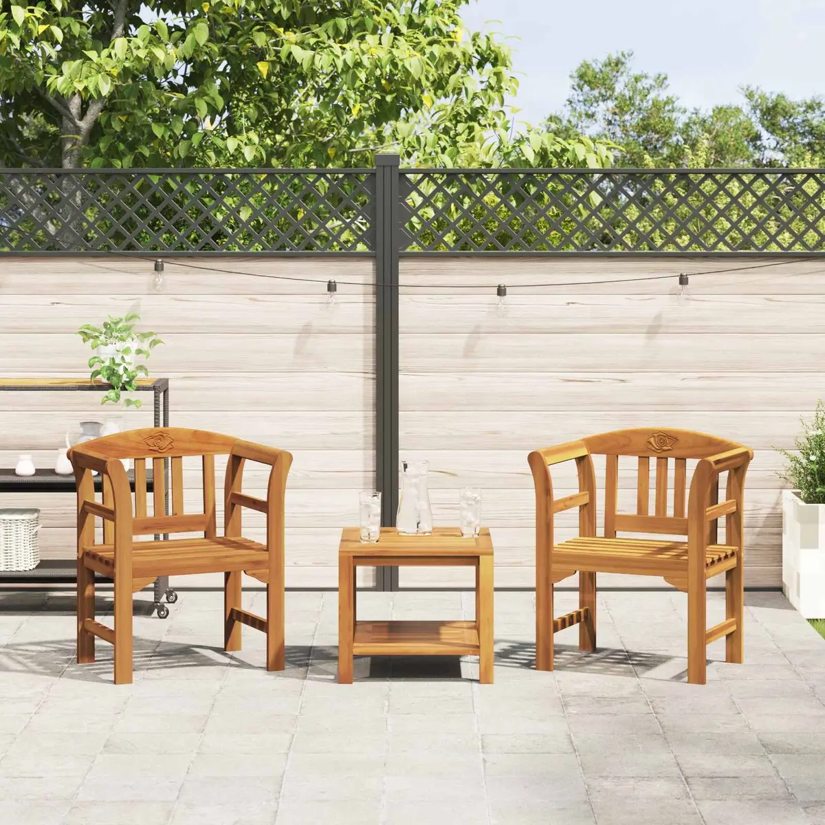Outdoor Rose Bench Hand-Carved Garden Seating Solid Wood Patio Furniture