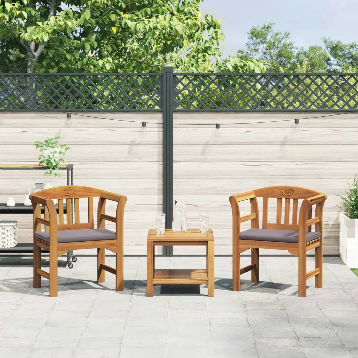 Outdoor Rose Bench Garden Seating Solid Wood Curved Armrests Balcony Patio