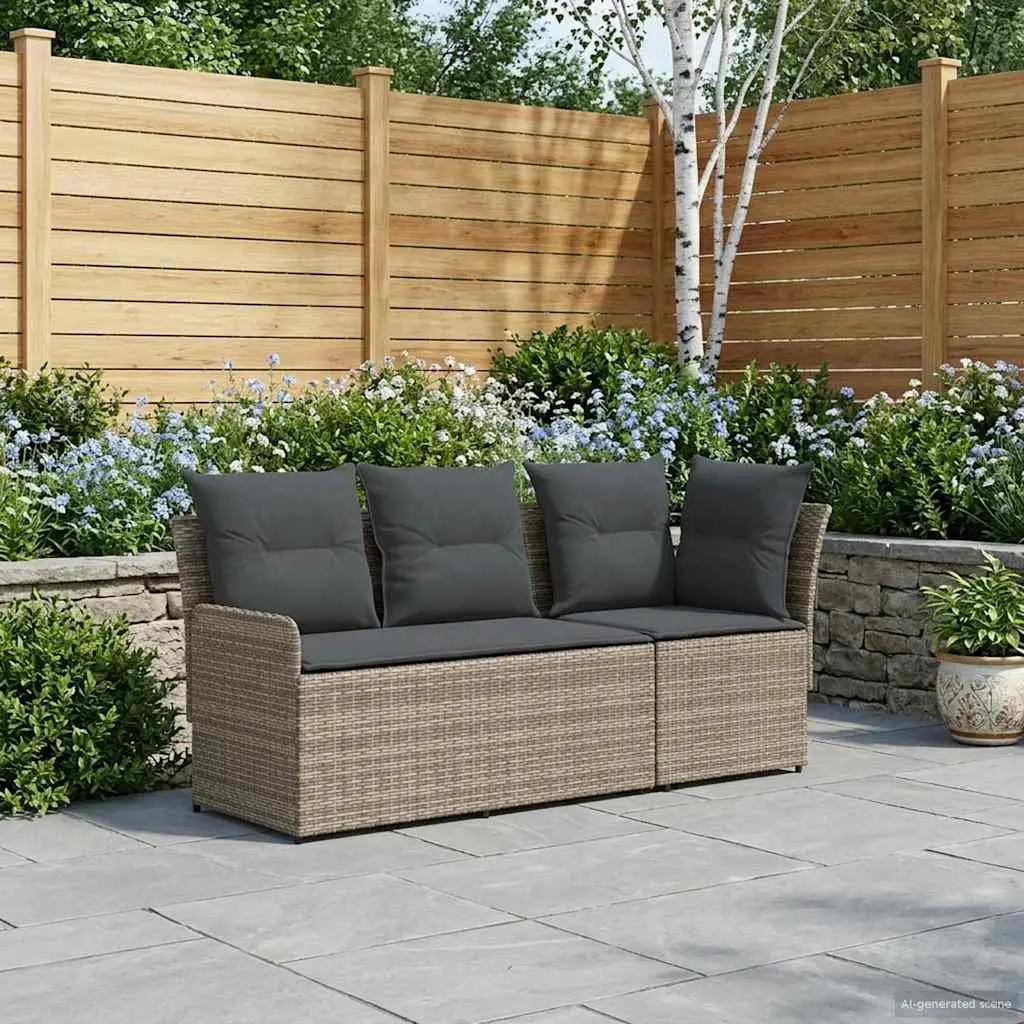 Outdoor Sectional Sofa Set 2-Piece Garden Armrest Corner Seating Modern Patio