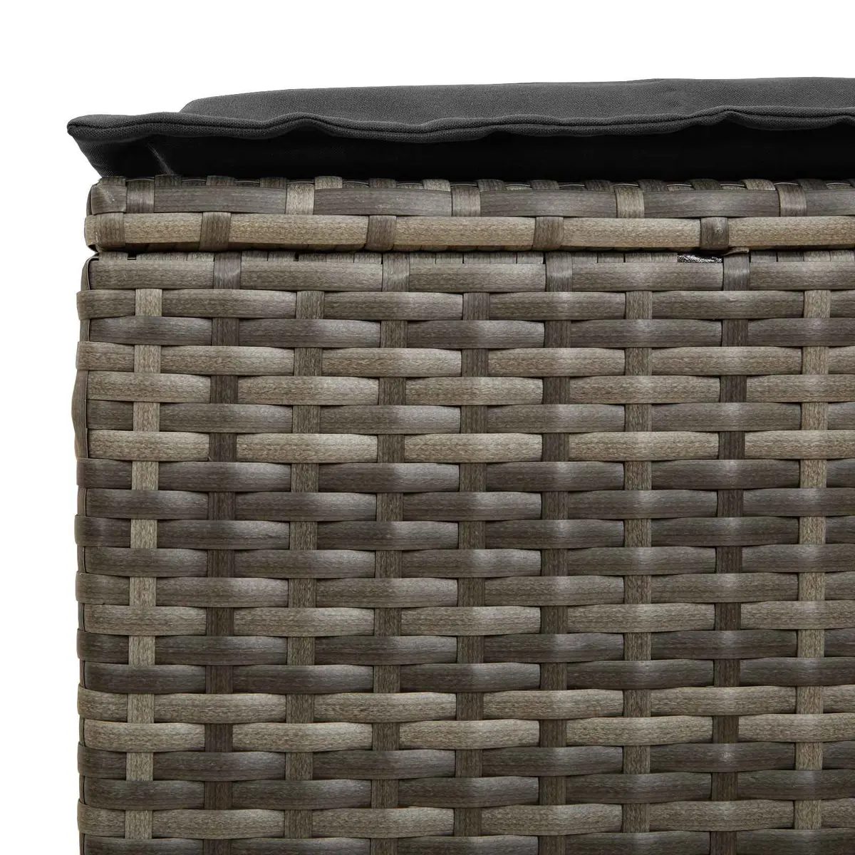 Grey Rattan Garden Footstool 2 Piece Set