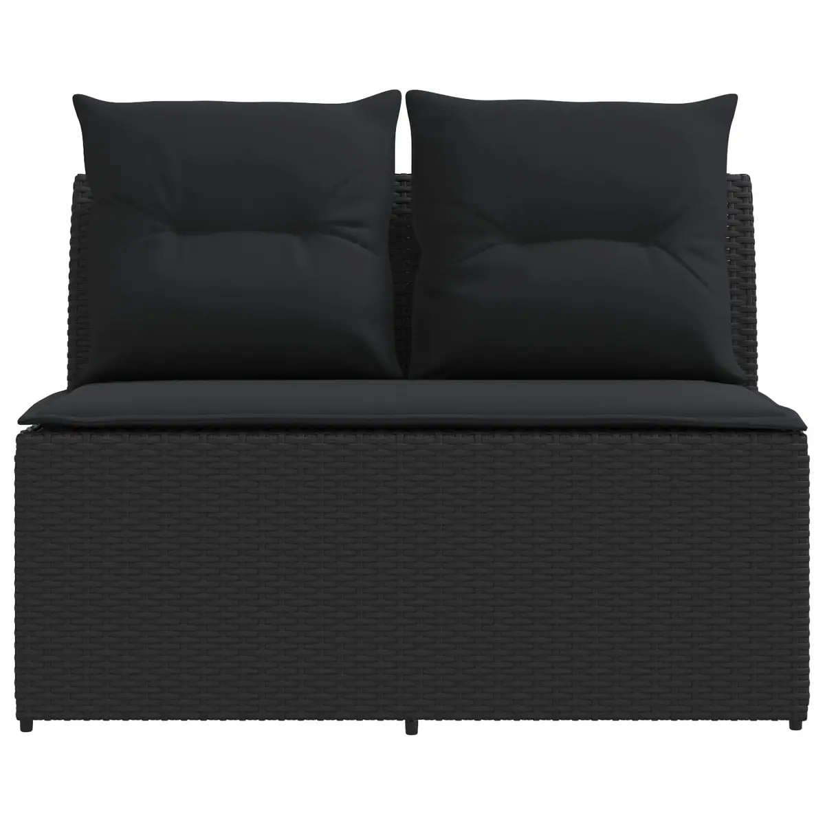 Outdoor Middle Sofa with Lift-Up Table in Black