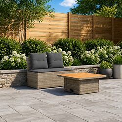 Durable Outdoor Middle Sofa Sectional with Lift-up Table