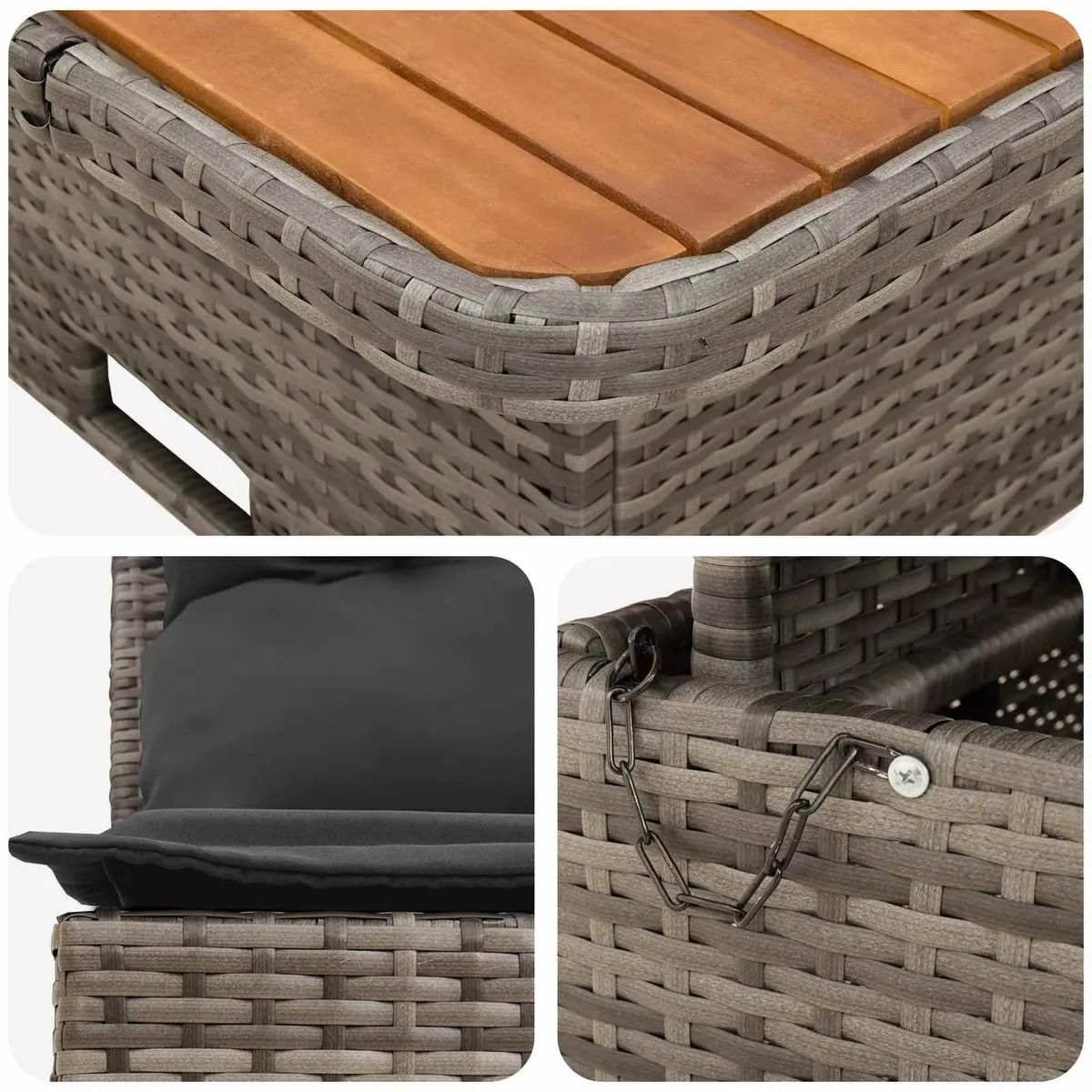 Outdoor Middle Sofa Sectional with Lift-up Table