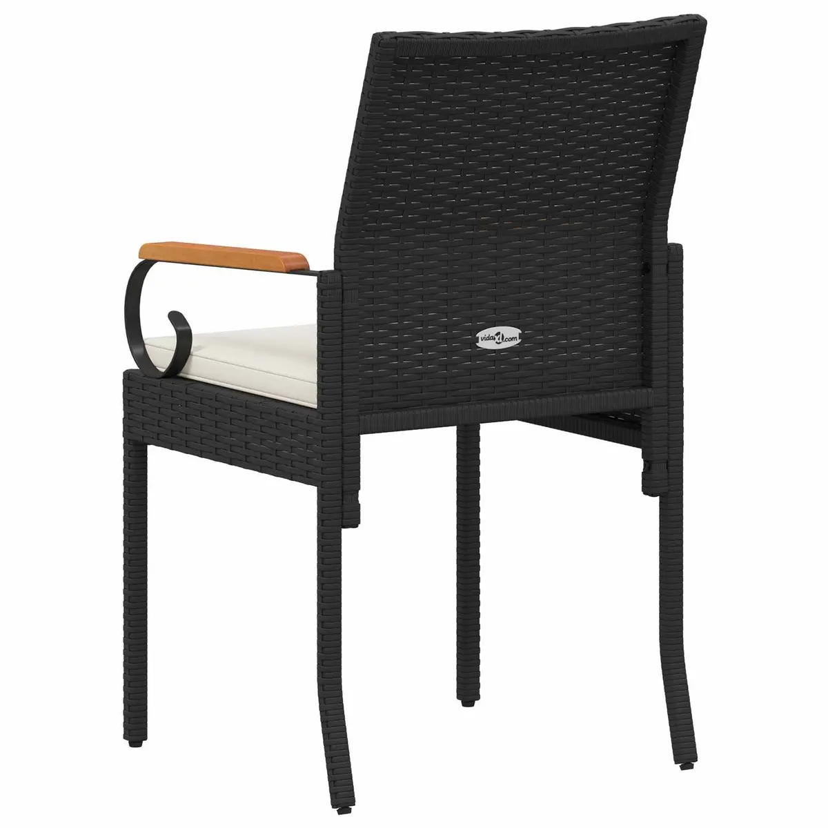 Outdoor Garden Chairs Poly Rattan Powder-coated Steel 2pcs Black