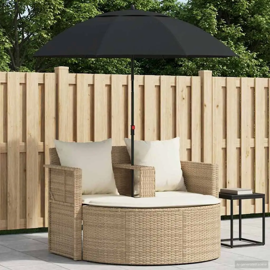 Garden Sofa Set Poly Rattan 8 Piece Outdoor Lounge Furniture Beige