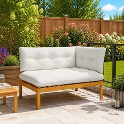 Outdoor Sectional Sofa Garden Corner Seating Acacia Wood Bench Cushion Set