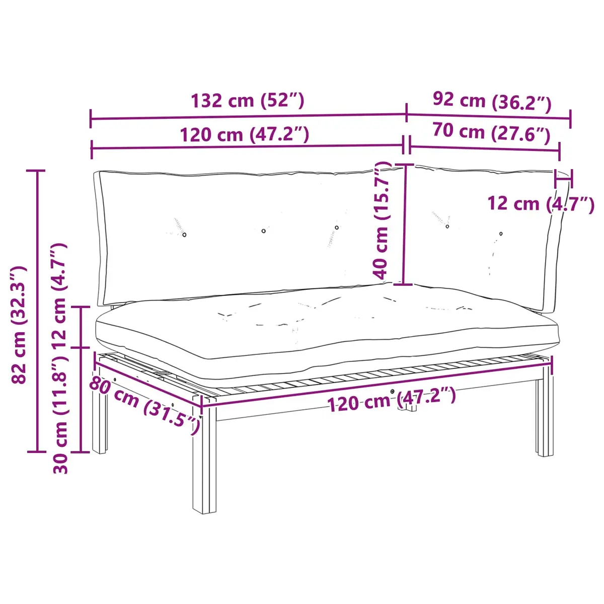 Corner Sofa Unit for Outdoor and Indoor Use