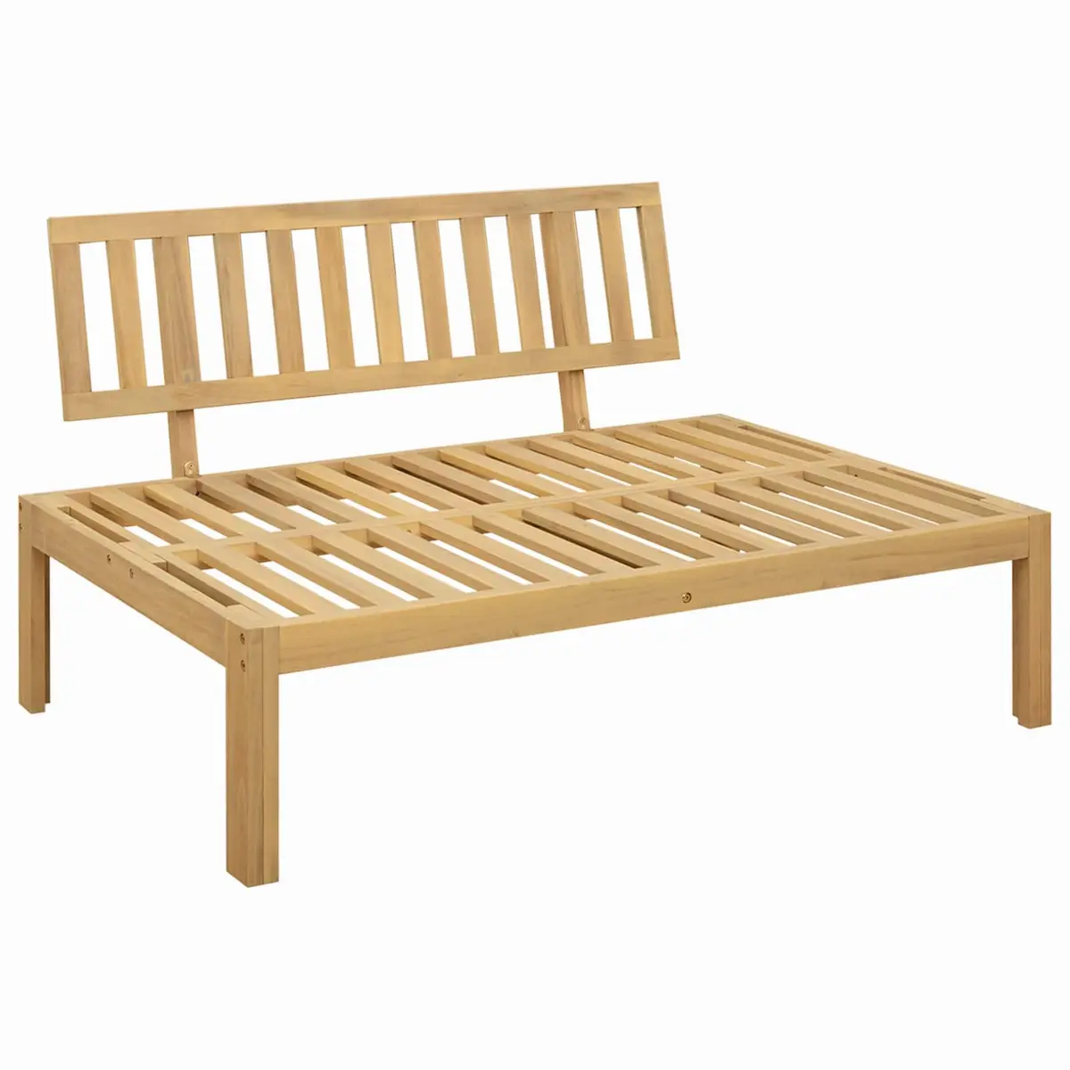 Light Acacia Cream White Outdoor Sectional Sofa Middle Unit