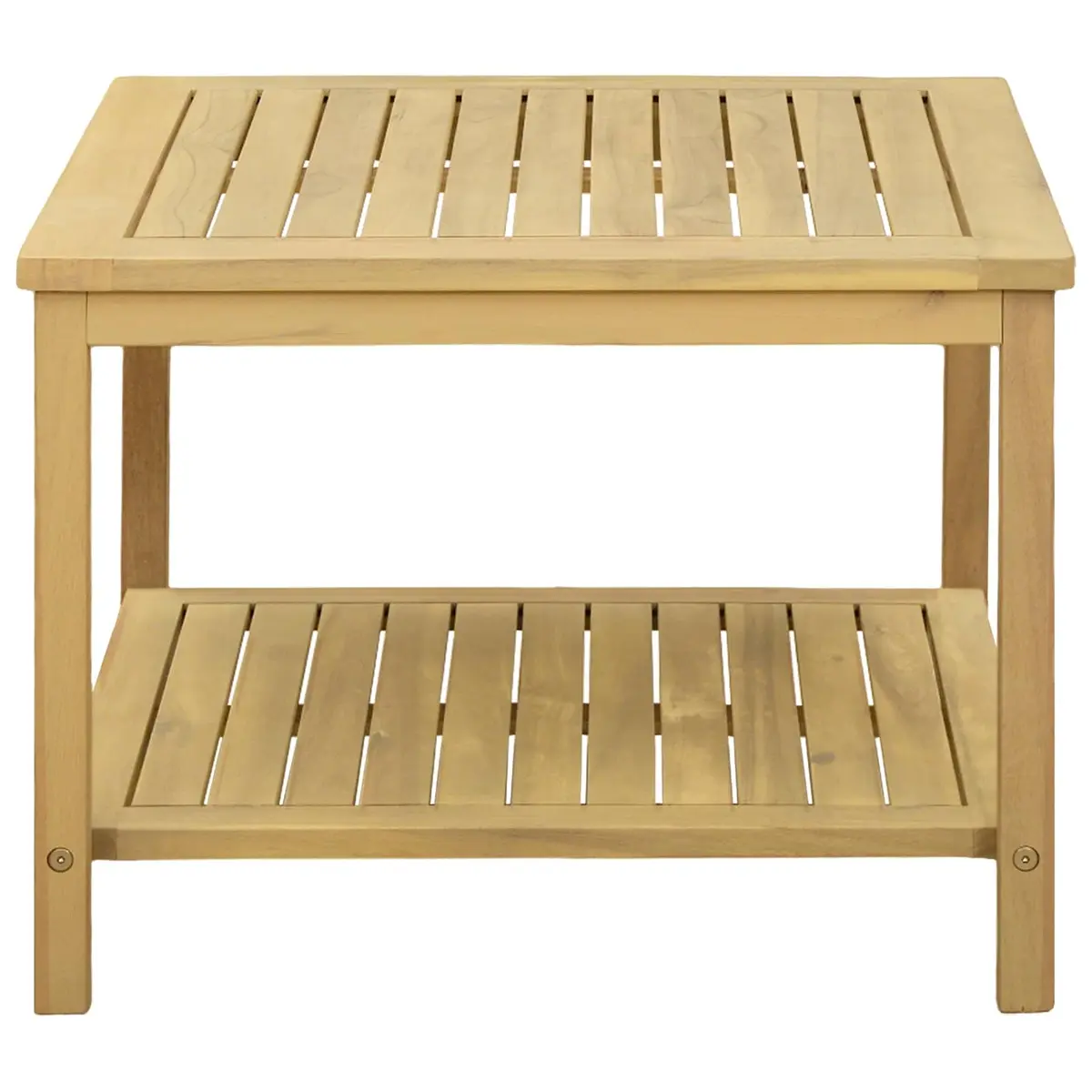 Rustic Solid Acacia Wood Side Table 60x60x45cm