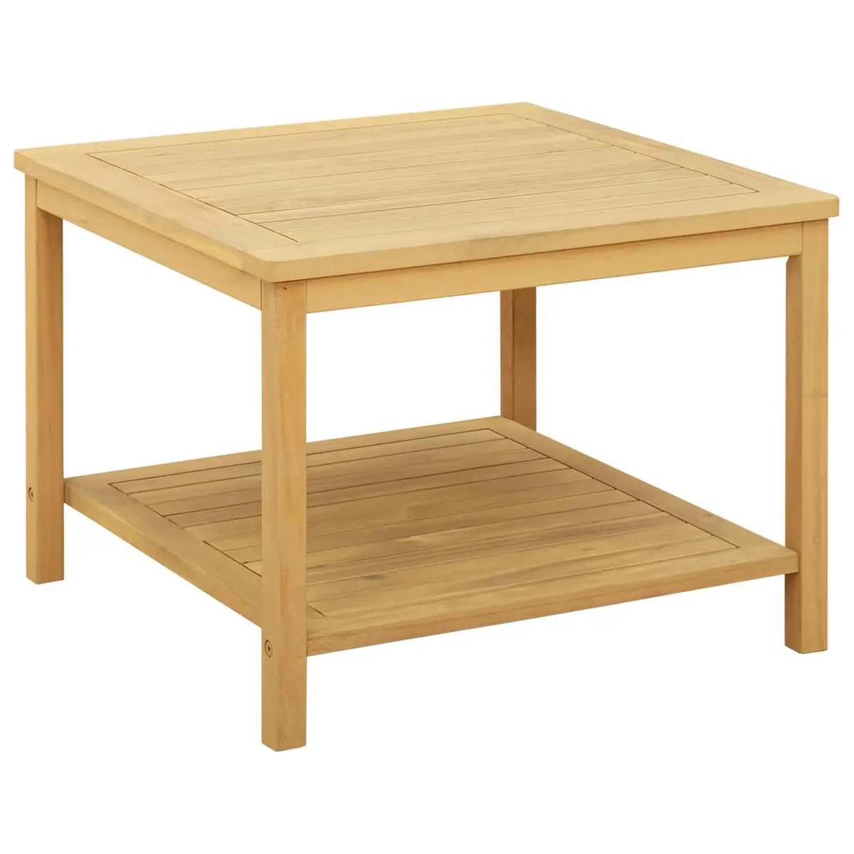 Rustic Solid Acacia Wood Side Table 60x60x45cm