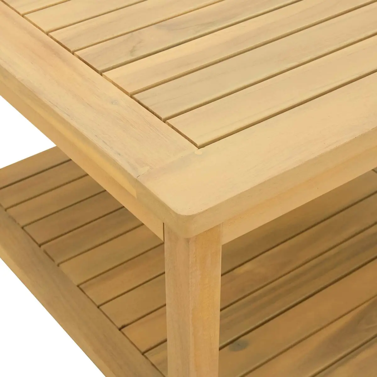 Rustic Solid Acacia Wood Side Table 60x60x45cm