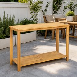 Solid Wood Garden Console Table for Outdoor Display