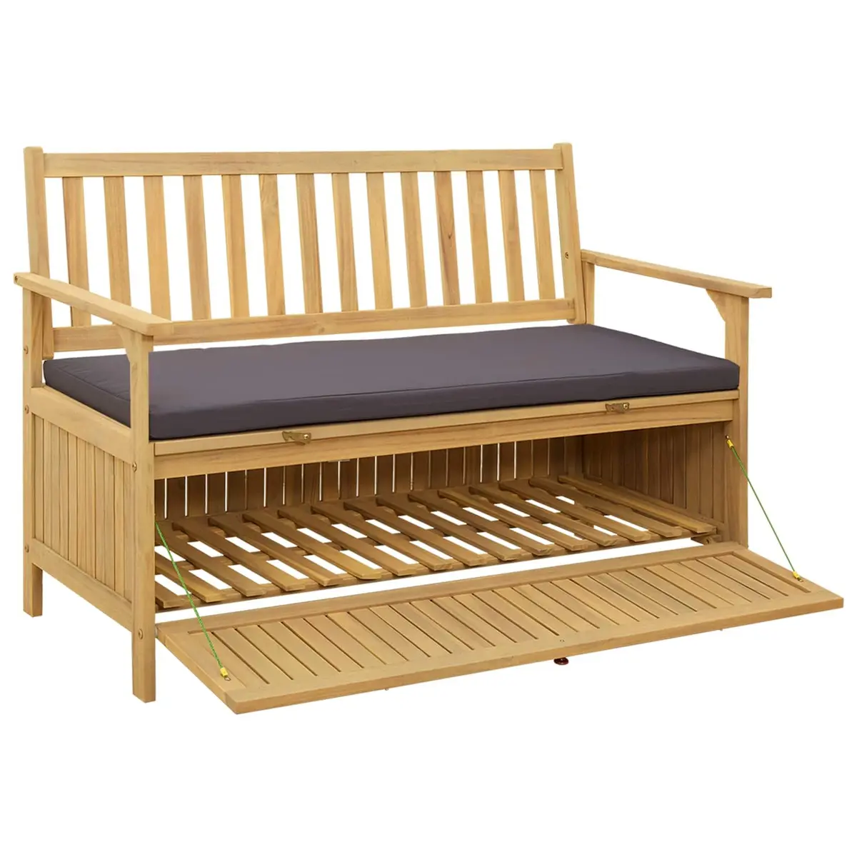 Outdoor Storage Bench Brown 120x63x84cm 2-Seater Garden Patio Seat