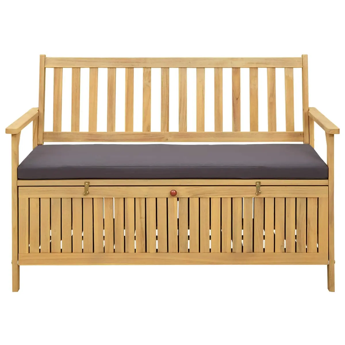 Outdoor Storage Bench Brown 120x63x84cm 2-Seater Garden Patio Seat