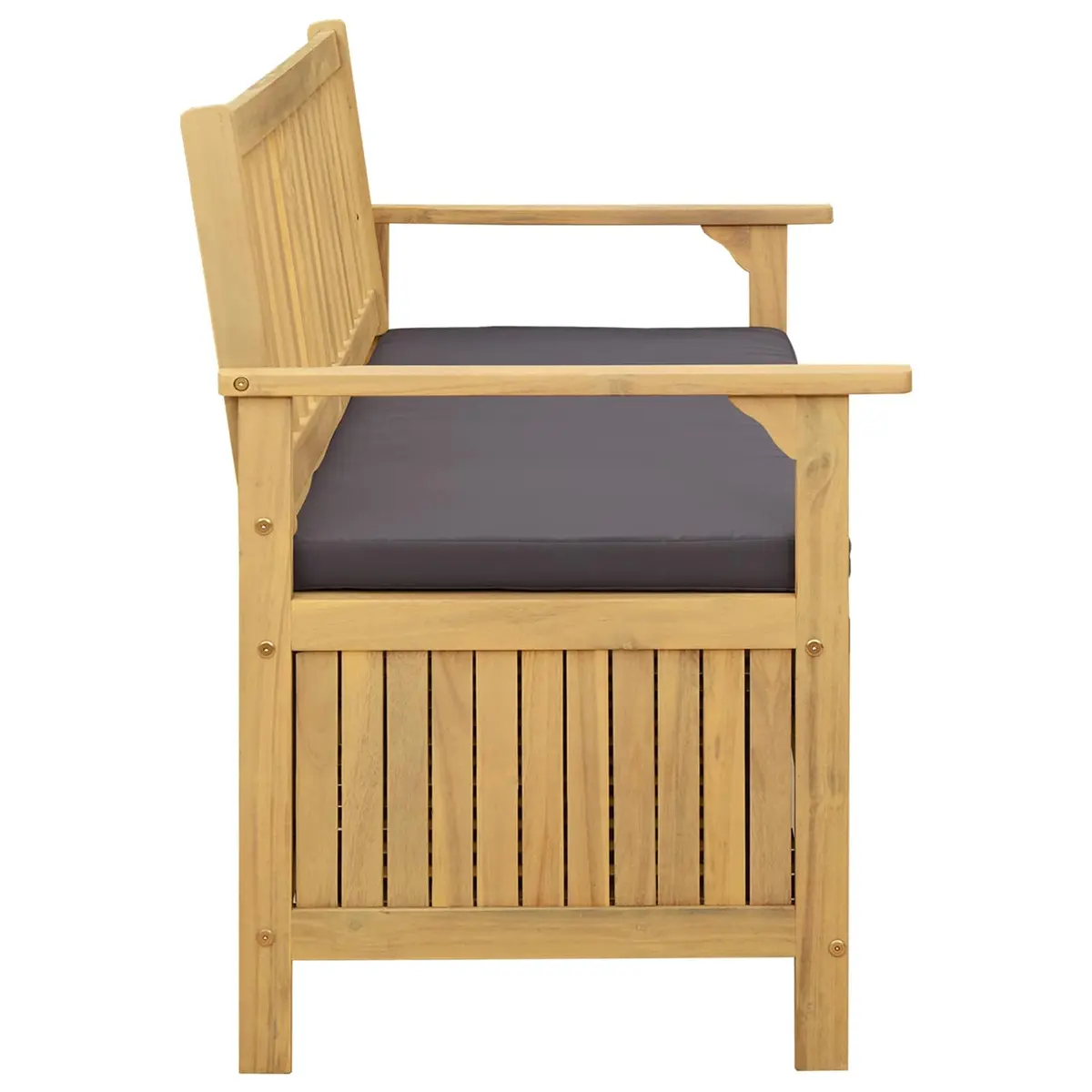 Outdoor Storage Bench Brown 120x63x84cm 2-Seater Garden Patio Seat
