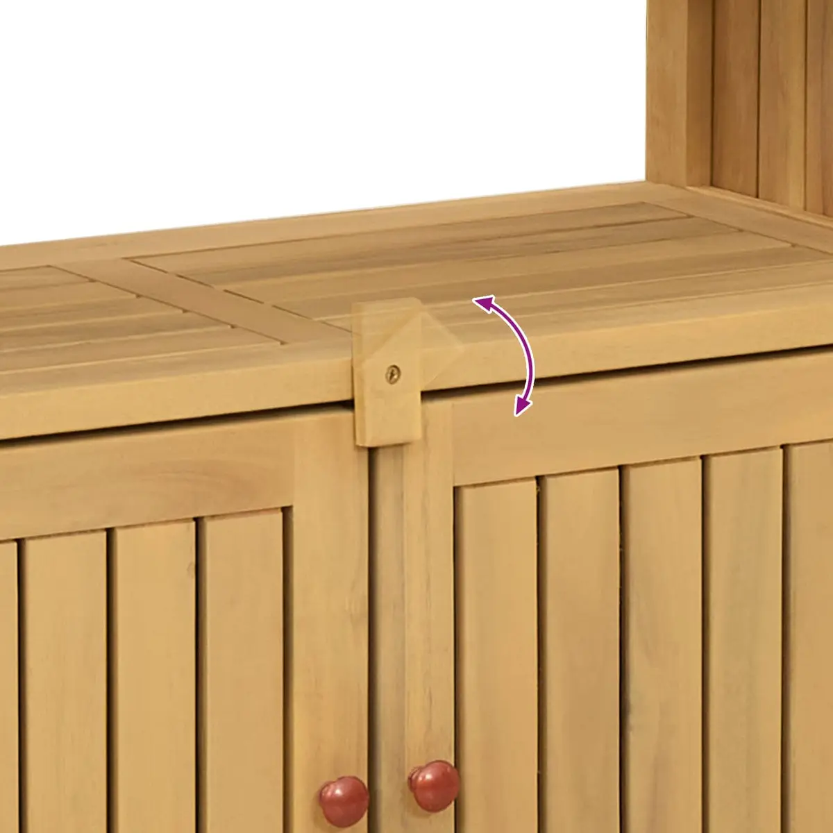 Light Acacia Garden Console Table with Storage Shelves