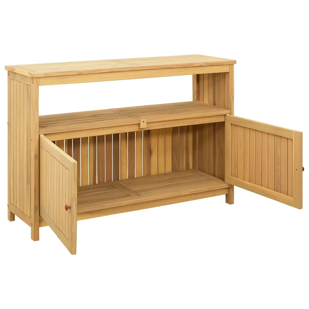 Garden Console Table with Ample Storage Shelves