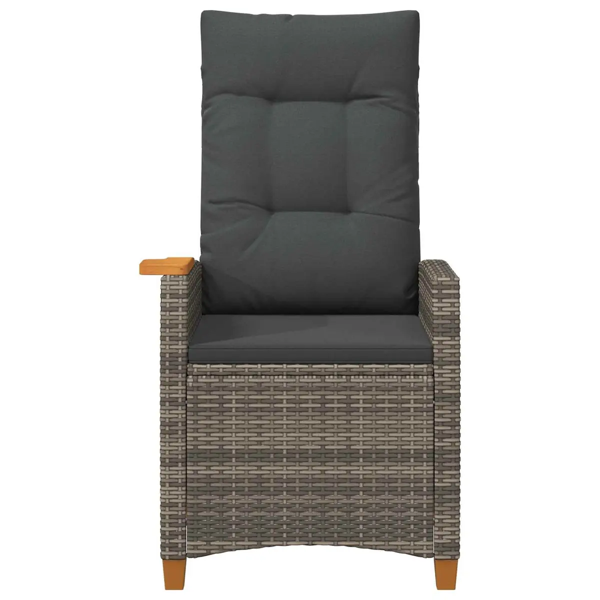 Reclining Garden Chair with Side Table Grey
