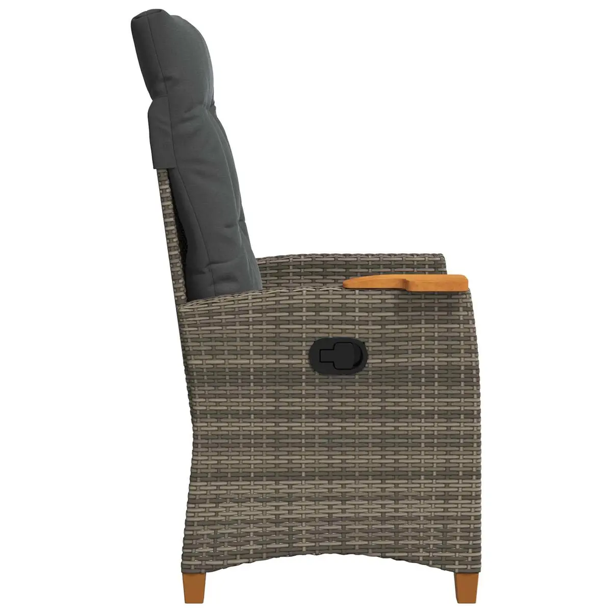 Reclining Garden Chair with Side Table Grey