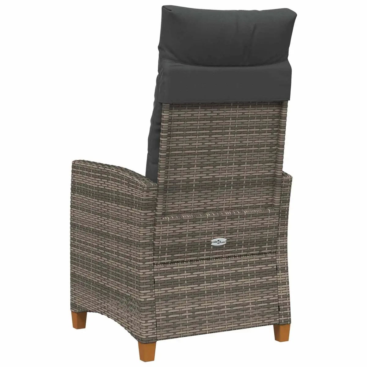 Reclining Garden Chair with Side Table Grey