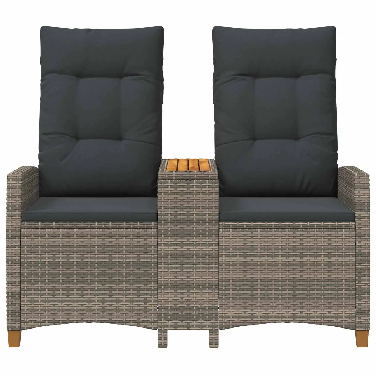 Outdoor Reclining Bench with Side Table