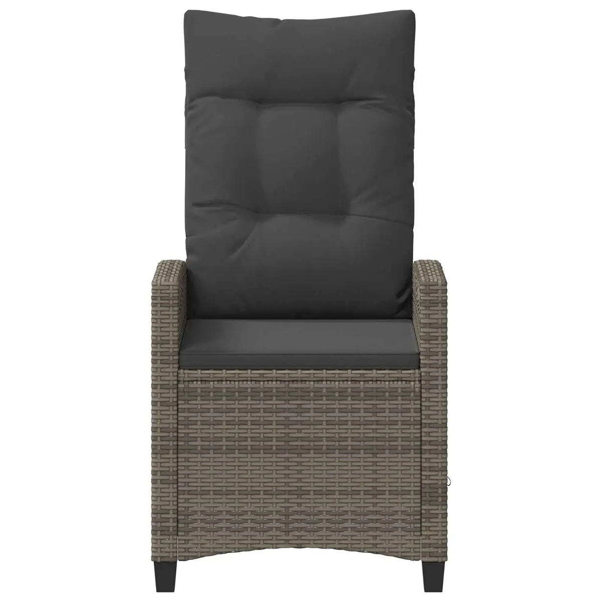 Outdoor Garden Chair Recliner Polyester Steel Adjustable Backrest Grey 2 Piece