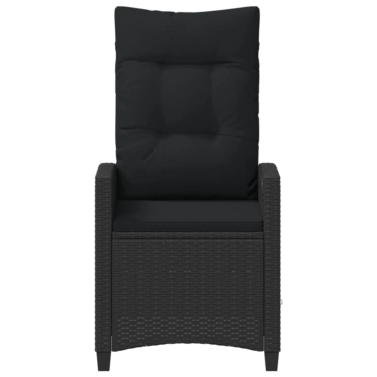 Reclining Garden Chair Poly Rattan Adjustable Backrest Black