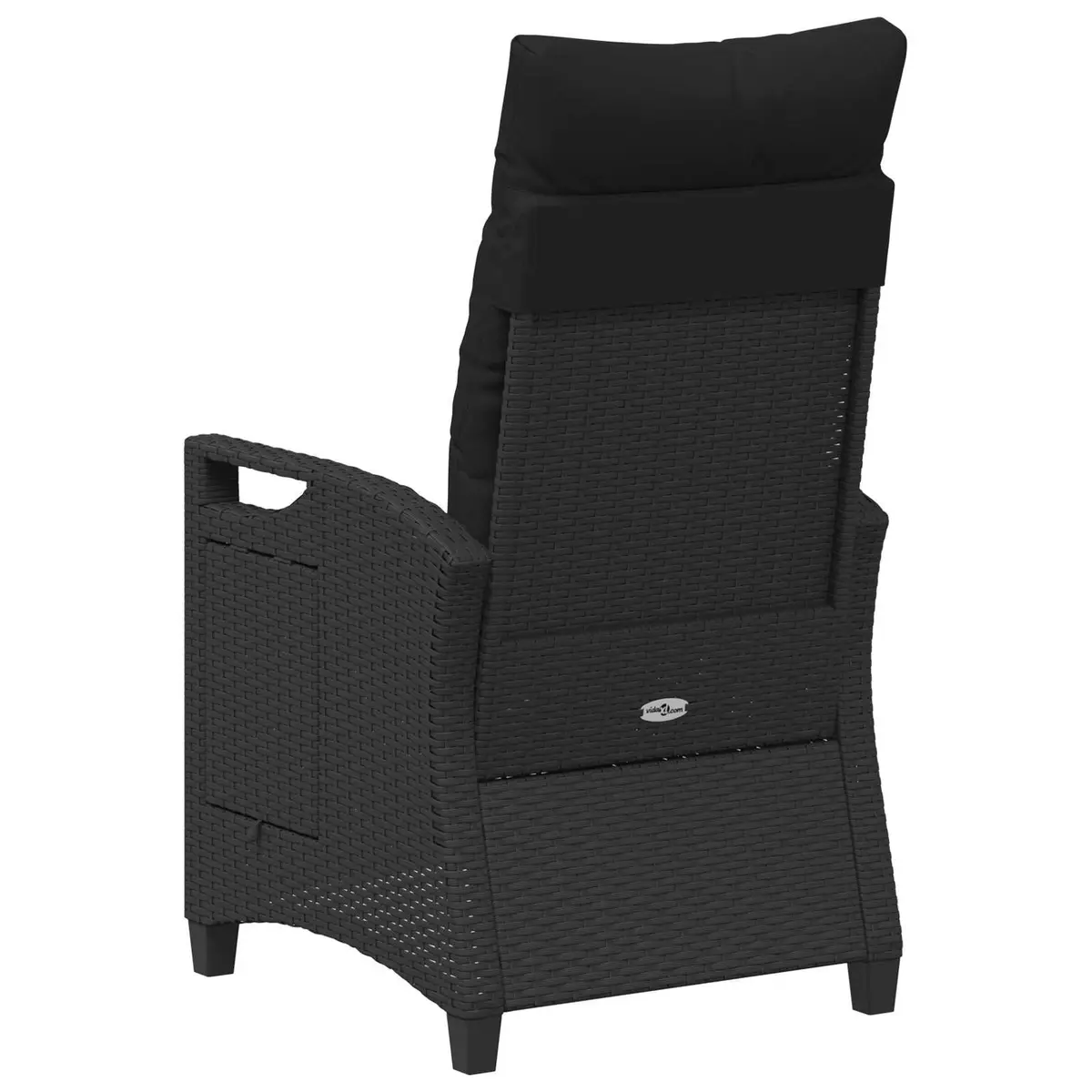 Reclining Garden Chair Poly Rattan Adjustable Backrest Black