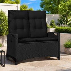 Adjustable Black Reclining Garden Bench for Outdoor Use