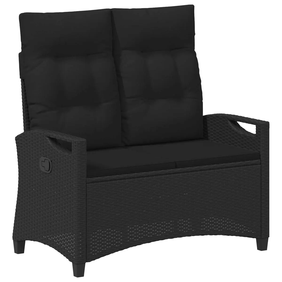 Adjustable Black Reclining Garden Bench for Outdoor Use