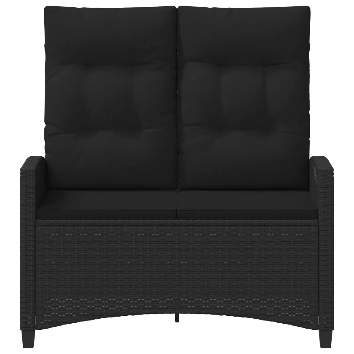 Adjustable Black Reclining Garden Bench for Outdoor Use