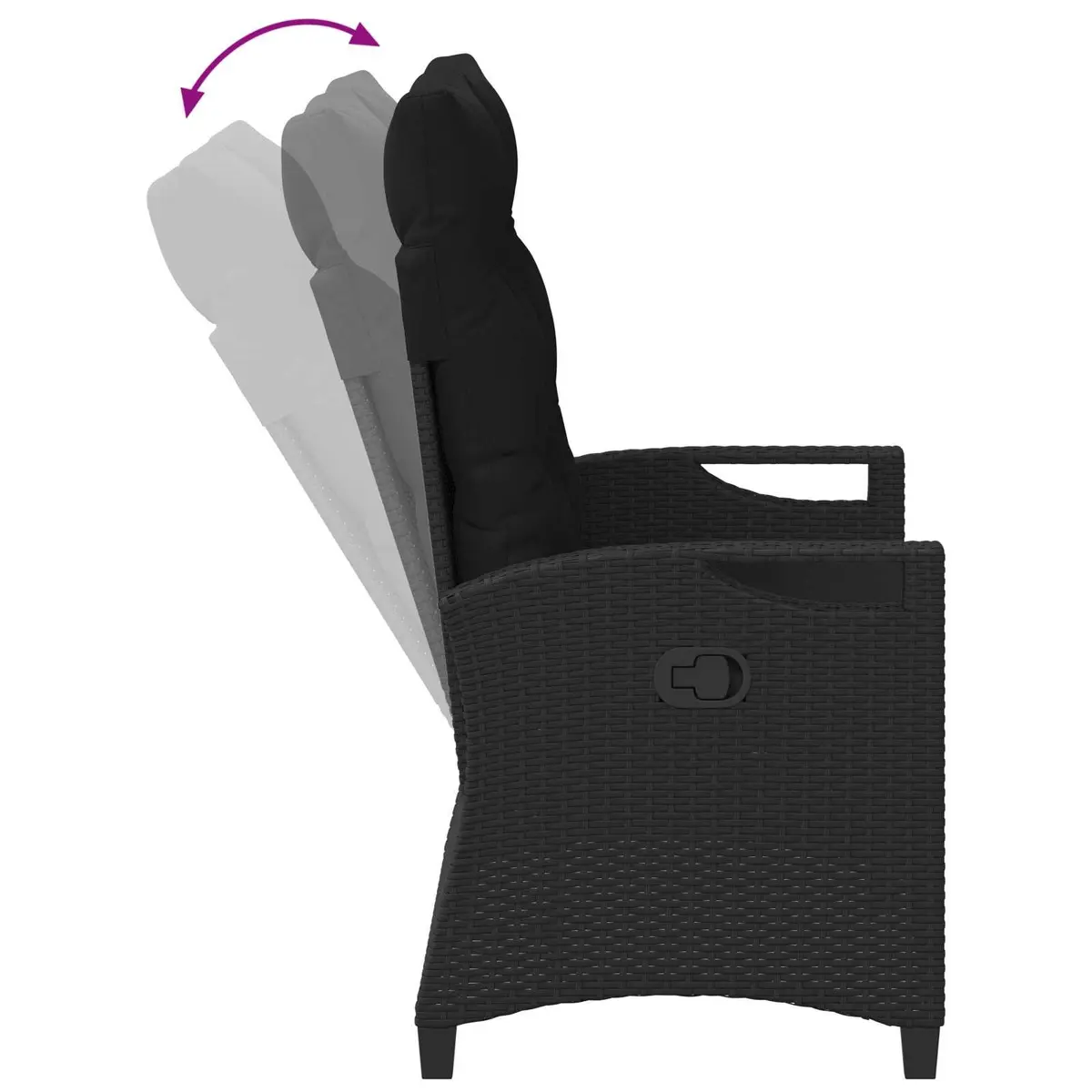 Adjustable Black Reclining Garden Bench for Outdoor Use