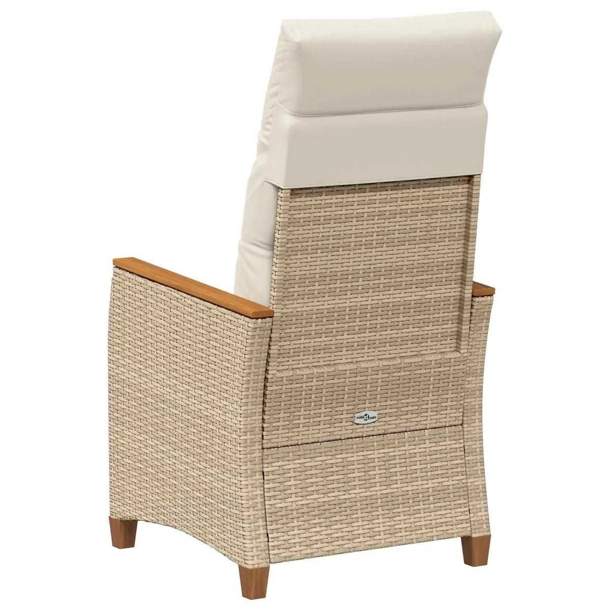 Adjustable Backrest Reclining Garden Chair in Beige
