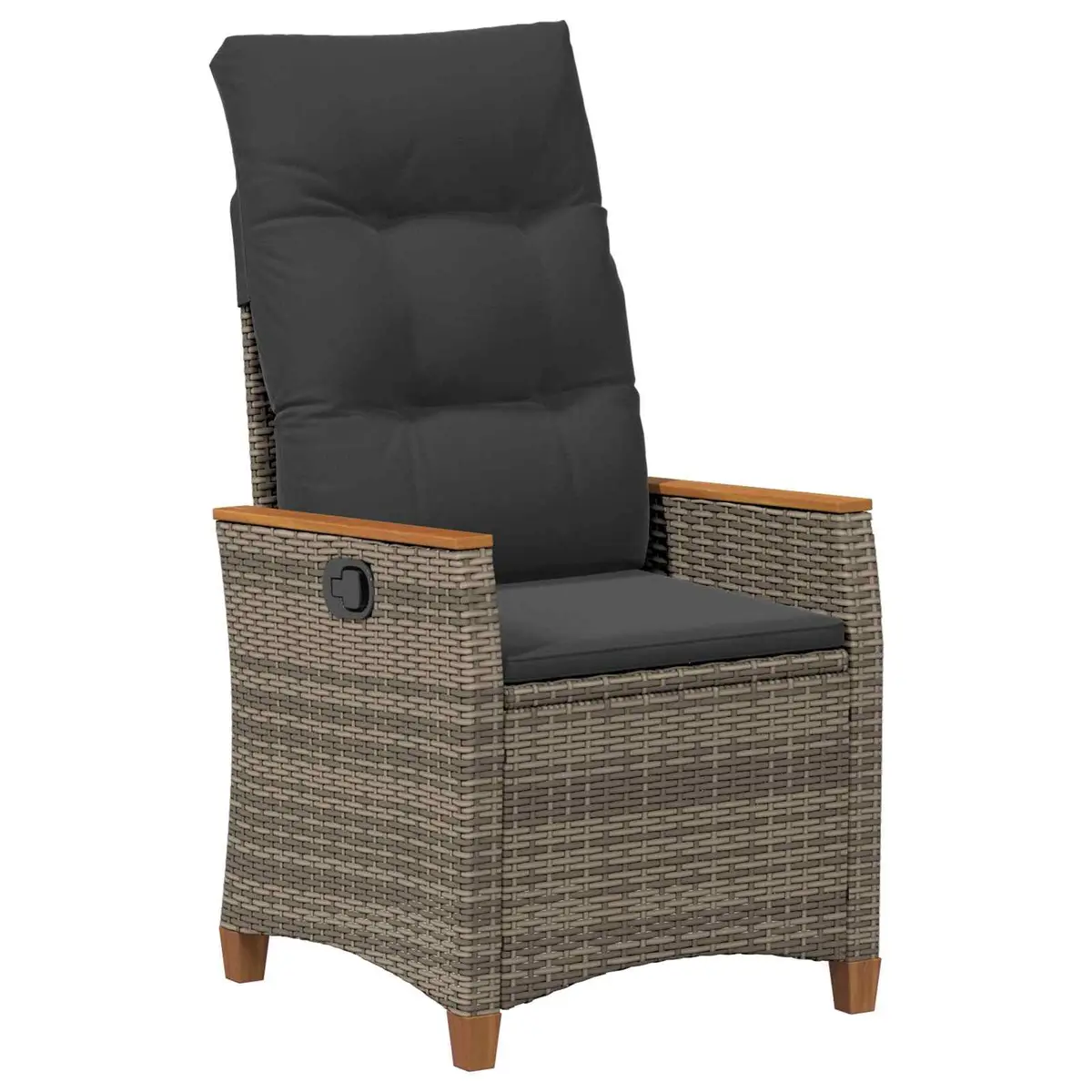 Grey Reclining Garden Chair with Adjustable Backrest